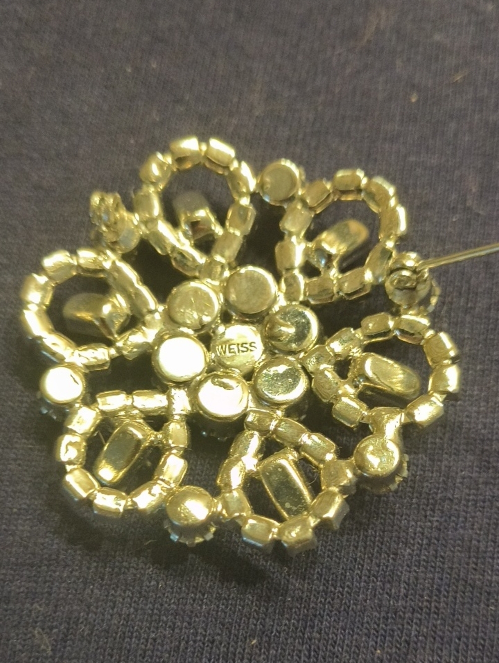 Vintage Weiss Silver Tone Crystal Necklace and Brooch Set - Elegant! - Picture 3 of 5